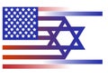 The flag of American-Israeli relations. Vector illustration. Royalty Free Stock Photo